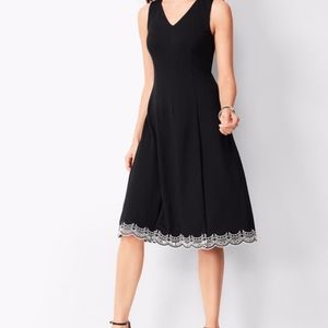 Talbots: Embroidered Ponte Fit & Flare Dress